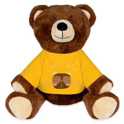 MiniFeet® RecycelBär® Braun - personalisierbar - Sonnengelb