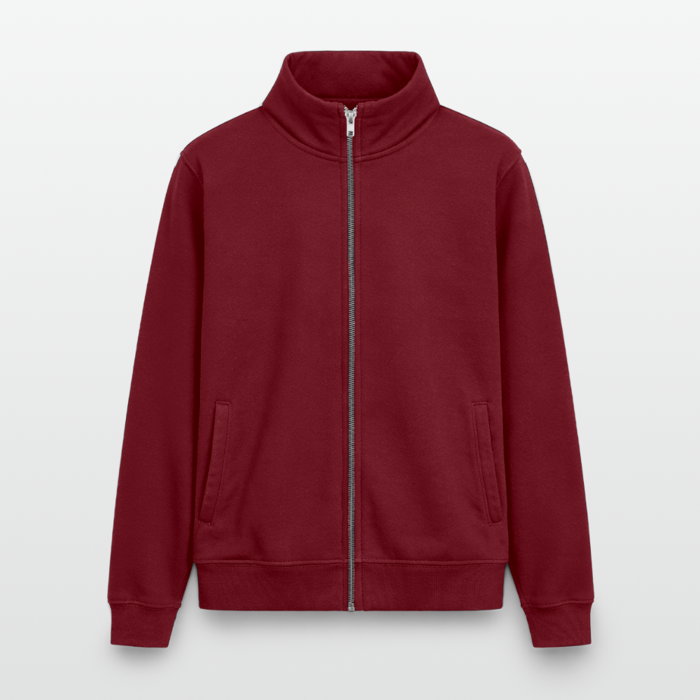 Pullover mit Zip-Kragen für Sie und Ihn (Unisex) - personalisierbare Vorder- und Rückseite - Burgunderrot