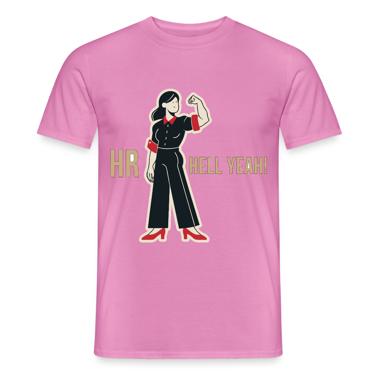 HR. Hell yeah! Motiv-T-Shirt für Männer, Farbe Pink