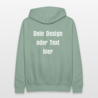 Frauen Hoodie - personalisierbare Vorder- und Rückseite - Graugrün