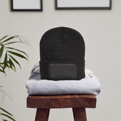 Recycelte Patch Beanie - personalisierbar - Dunkelgrau