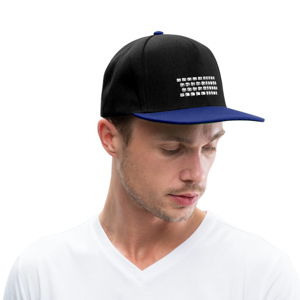 48K ZX Spectrum Retro Snapback Cap - Schwarz/Königsblau