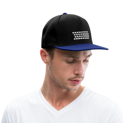 48K ZX Spectrum Retro Snapback Cap - Schwarz/Königsblau