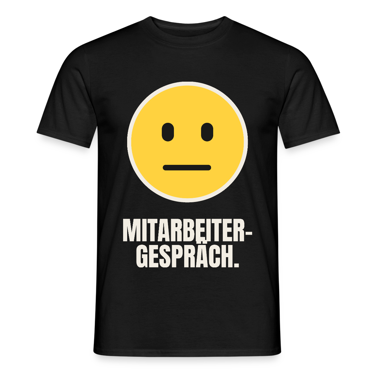 Mitarbeitergespräch. Motiv-T-Shirt für Männer, Farbe Schwarz