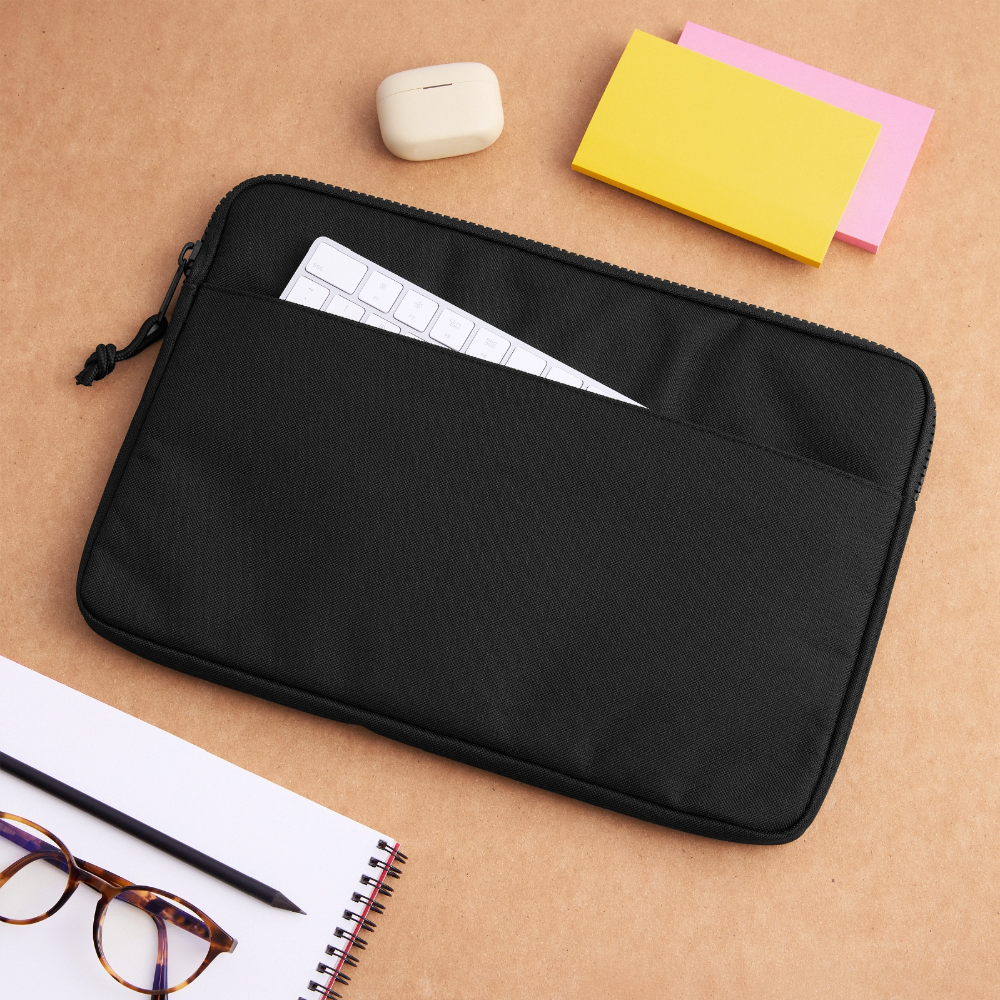 Laptoptasche passend für bis zu 13 Zoll Laptopgröße - personalisierbar - Schwarz