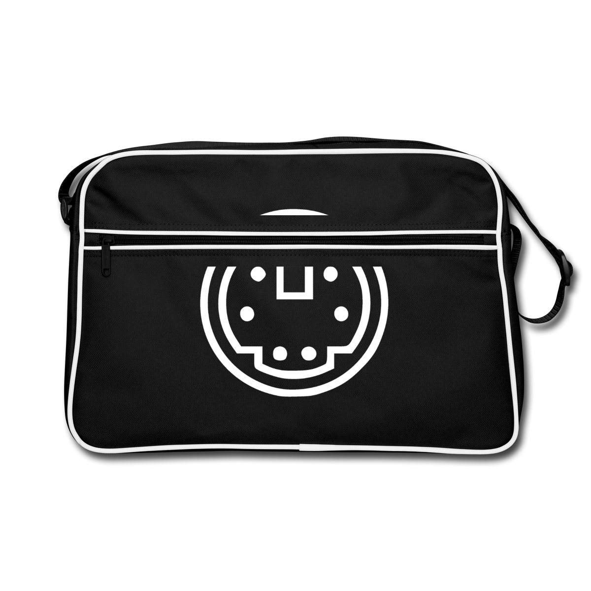 "PS/2" Motiv-Retro-Tasche, Farbe Schwarz/Weiß