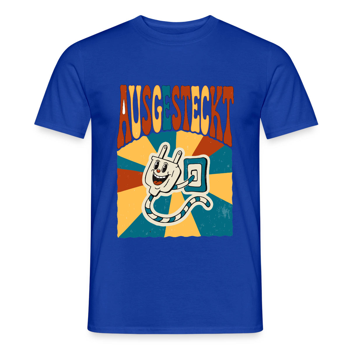 "Ausgesteckt. Midcentury-Motiv" Motiv-T-Shirt für Männer, Farbe Dunkelblau