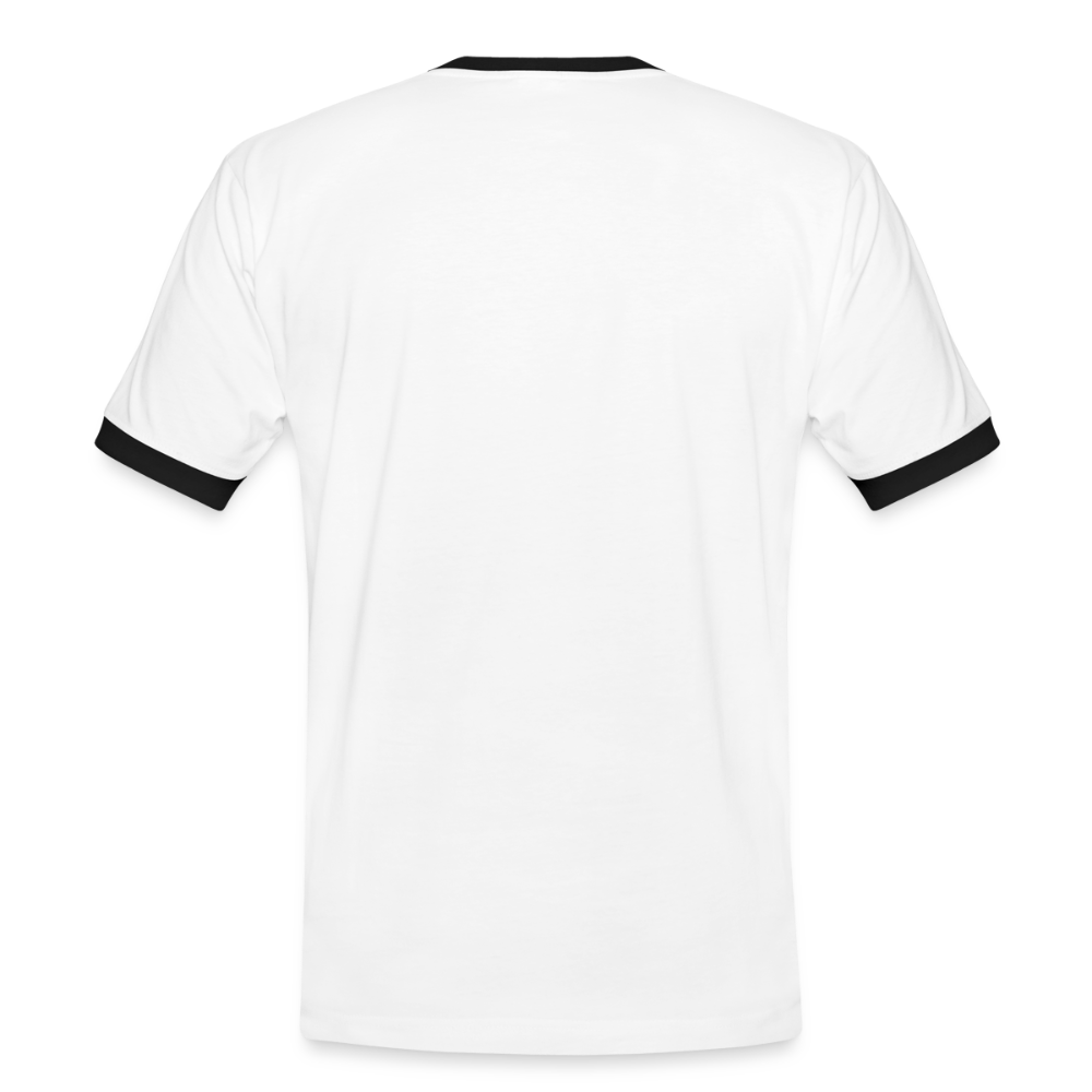 Männer Kontrast-T-Shirt - personalisierbare Vorder- und Rückseite - Weiß/Schwarz