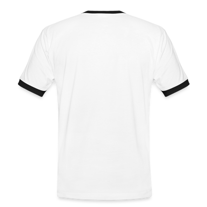 Männer Kontrast-T-Shirt - personalisierbare Vorder- und Rückseite - Weiß/Schwarz