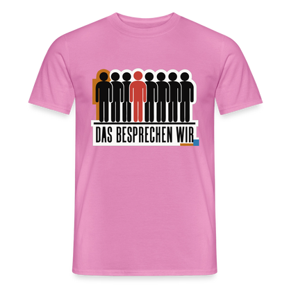 "Das besprechen wir. Isotype-Motiv" Motiv-T-Shirt für Männer, Farbe Pink