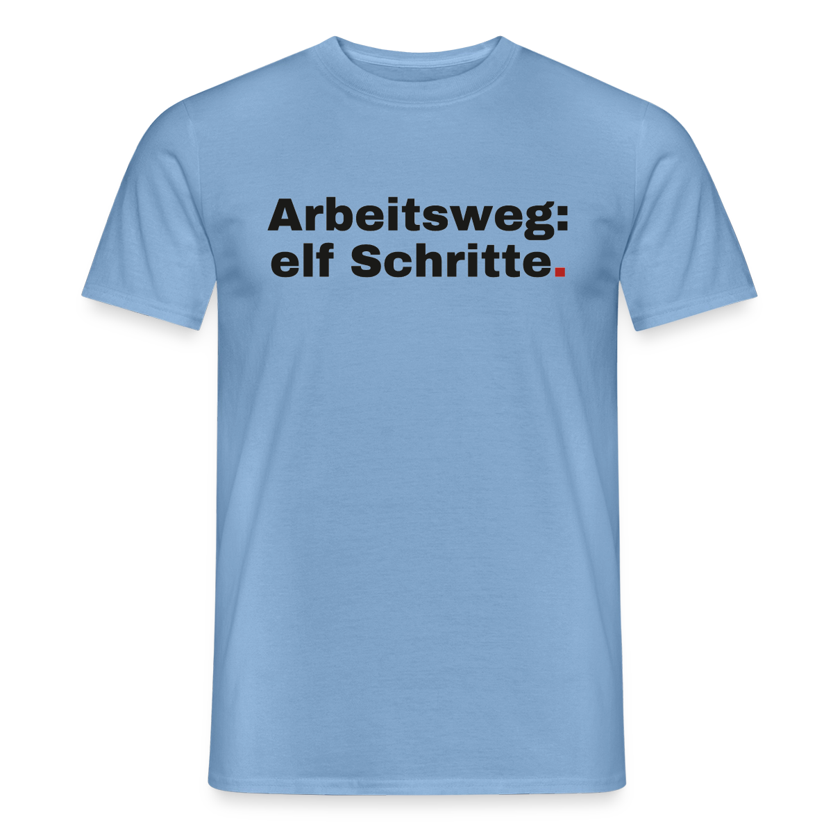 Arbeitsweg: elf Schritte Motiv-T-Shirt für Männer, Farbe Carolina Blue