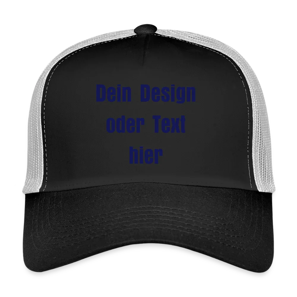 Trucker Cap - personalisierbar - Schwarz/Steingrau