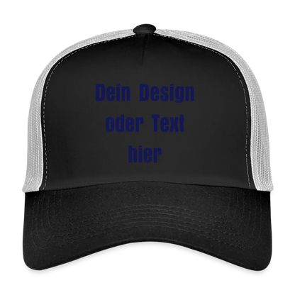 Trucker Cap - personalisierbar - Schwarz/Steingrau