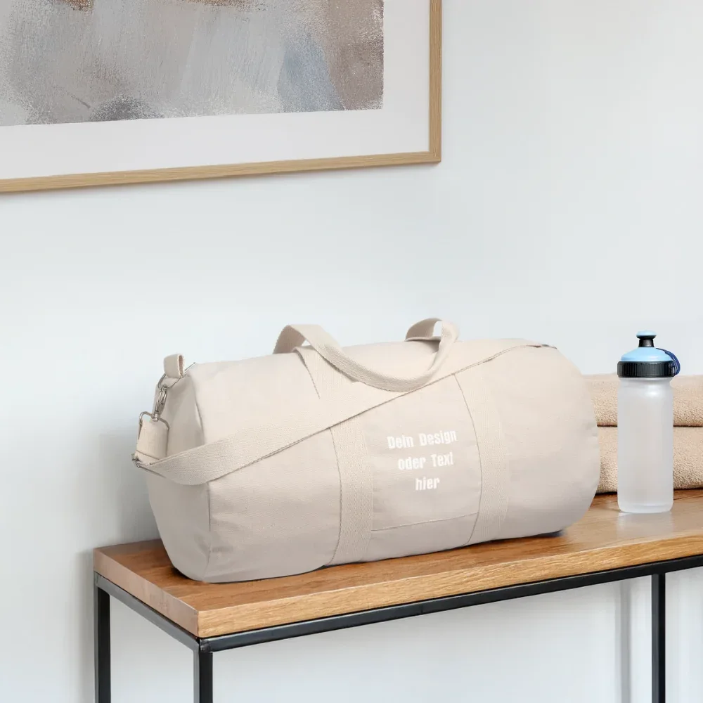 Stanley/Stella recycelte Canvas Duffle Bag - personalisierbar - Naturweiß
