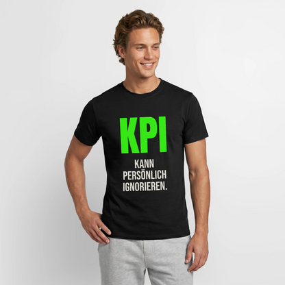 "KPI kann persönlich ignorieren." Motiv-T-Shirt für Männer, Farbe Schwarz, Model