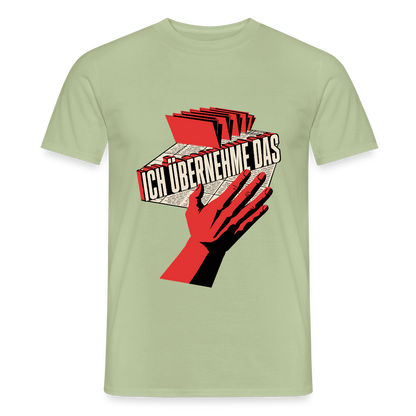 Ich übernehme das. Konstruktivismus-Motiv Motiv-T-Shirt für Männer, Farbe Sage