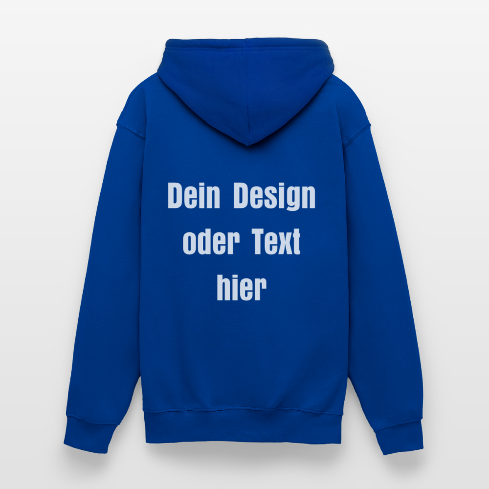 Unisex Hoodie - personalisierbare Vorder- und Rückseite - Royalblau