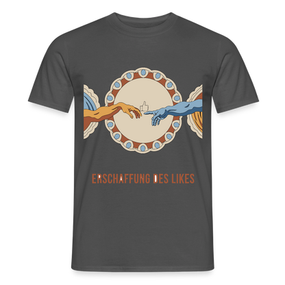 Erschaffung des Likes. Fresko-Motiv Motiv-T-Shirt für Männer, Farbe Anthrazit