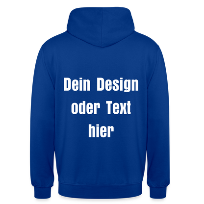 Unisex Hoodie - personalisierbare Vorder- und Rückseite - Royalblau