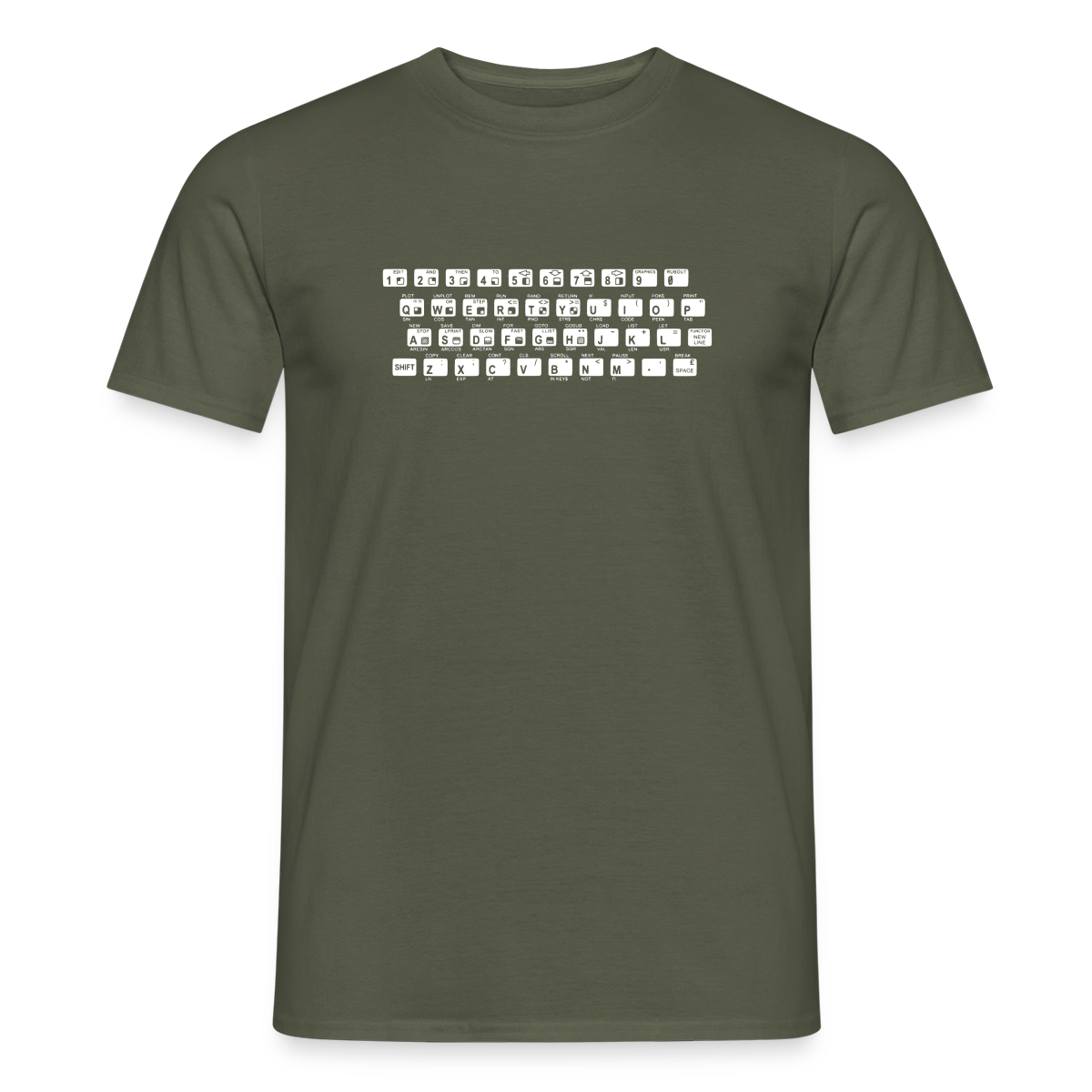48K ZX Spectrum Motiv-T-Shirt für Männer, Farbe Militärgrün