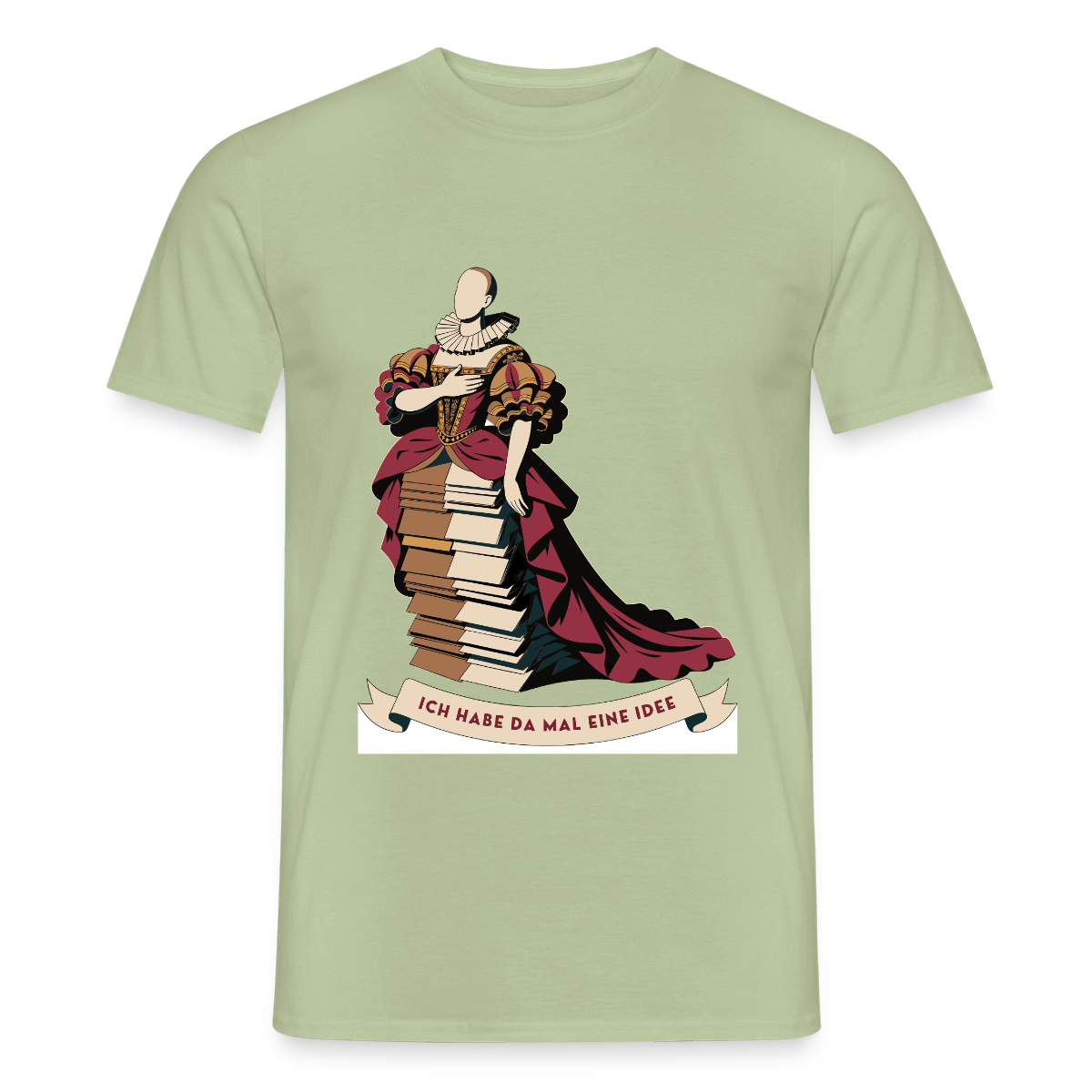 "Ich habe da mal eine Idee. Barock-Motiv" Motiv-T-Shirt für Männer, Farbe Sage