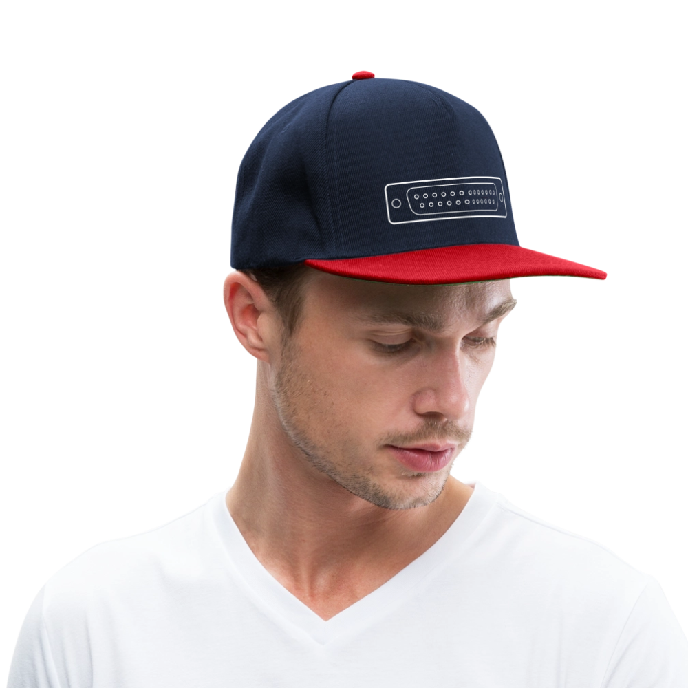 DB-25 LPT1 Retro Snapback Cap - Navy/Rot