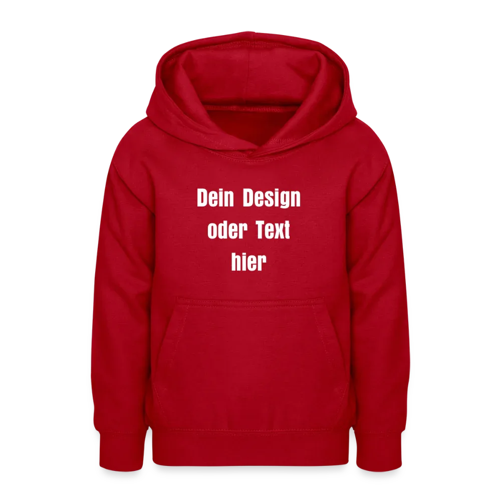 Teenager Hoodie - personalisierbare Vorder- und Rückseite - Rot