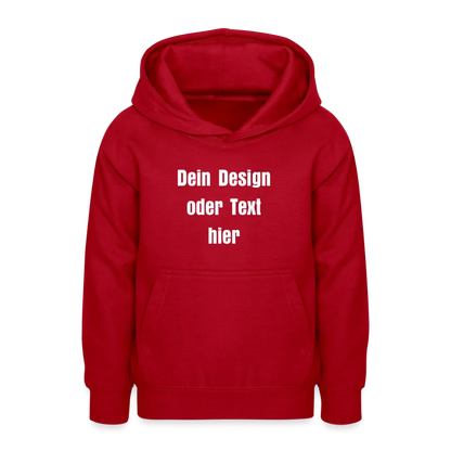 Teenager Hoodie - personalisierbare Vorder- und Rückseite - Rot