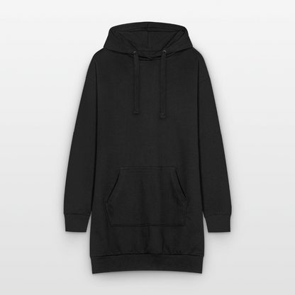Hoodie-Kleid / Kapuzenpullover in Kleidlänge - personalisierbare Vorder- und Rückseite - Schwarz