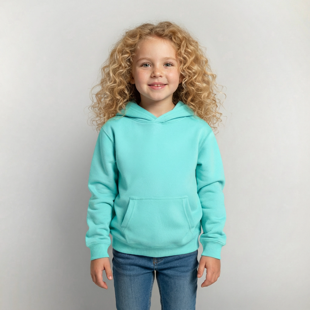 Kinder Hoodie - personalisierbare Vorder- und Rückseite - Pfefferminze