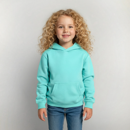Kinder Hoodie - personalisierbare Vorder- und Rückseite - Pfefferminze