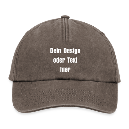 Vintage Dad Hat / Baseball Cap (100% Baumwolle) – personalisierbar - Vintage Braun