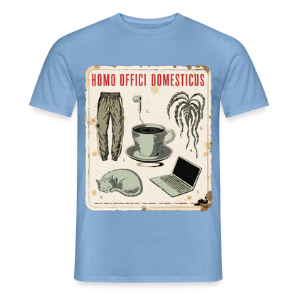 Homo Offici Domesticus Motiv-T-Shirt für Männer, Farbe Carolina Blue