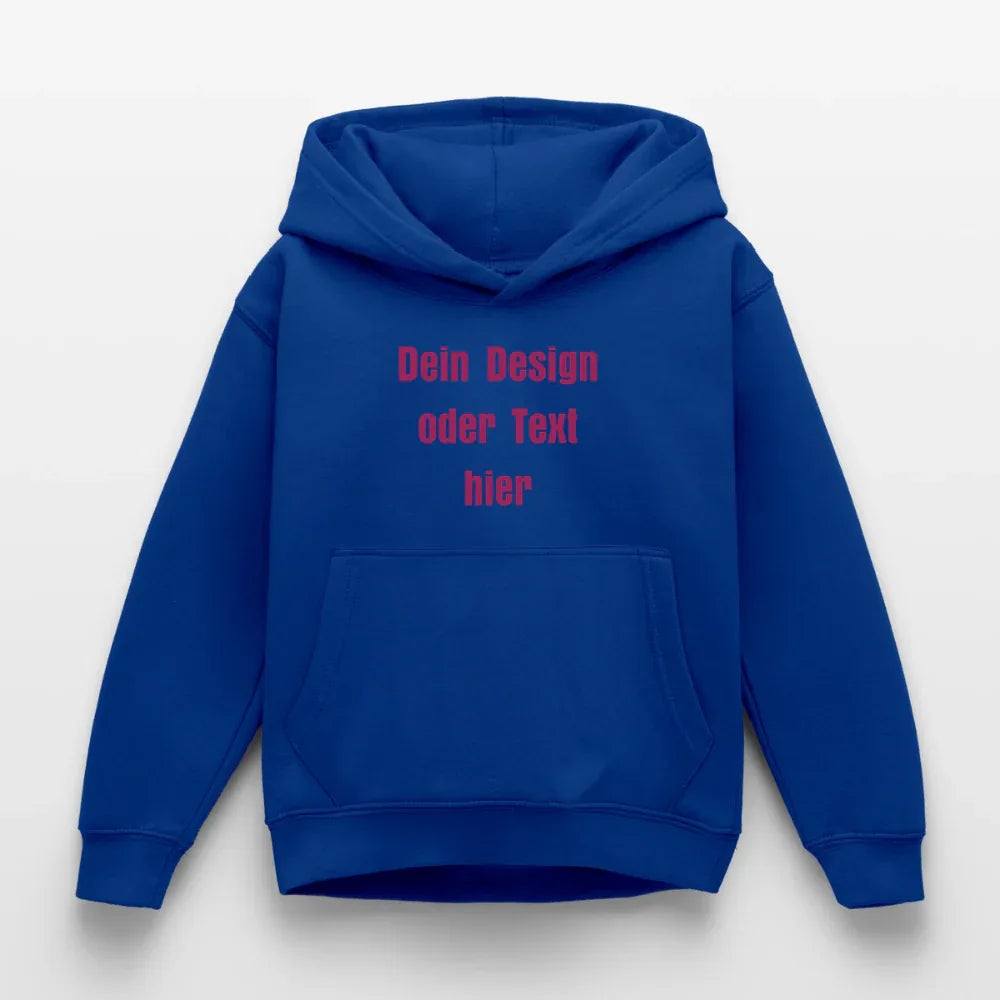 Kinder Hoodie - personalisierbare Vorder- und Rückseite - Royalblau