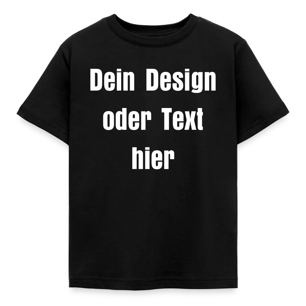 Kinder T-Shirt - personalisierbare Vorder- und Rückseite - Schwarz