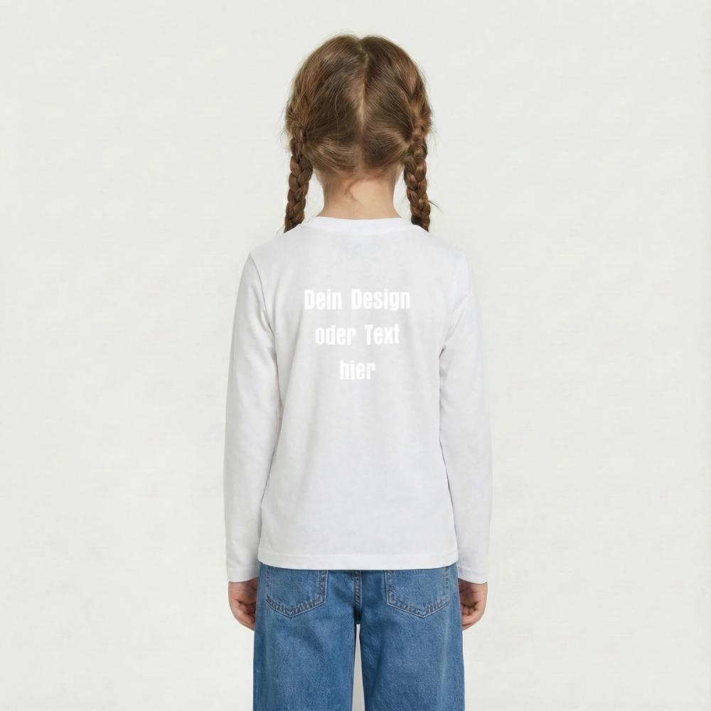Teenager Premium Langarmshirt - personalisierbare Vorder- und Rückseite - Weiß
