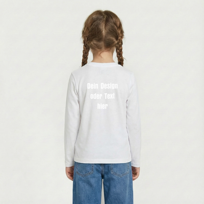 Teenager Premium Langarmshirt - personalisierbare Vorder- und Rückseite - Weiß