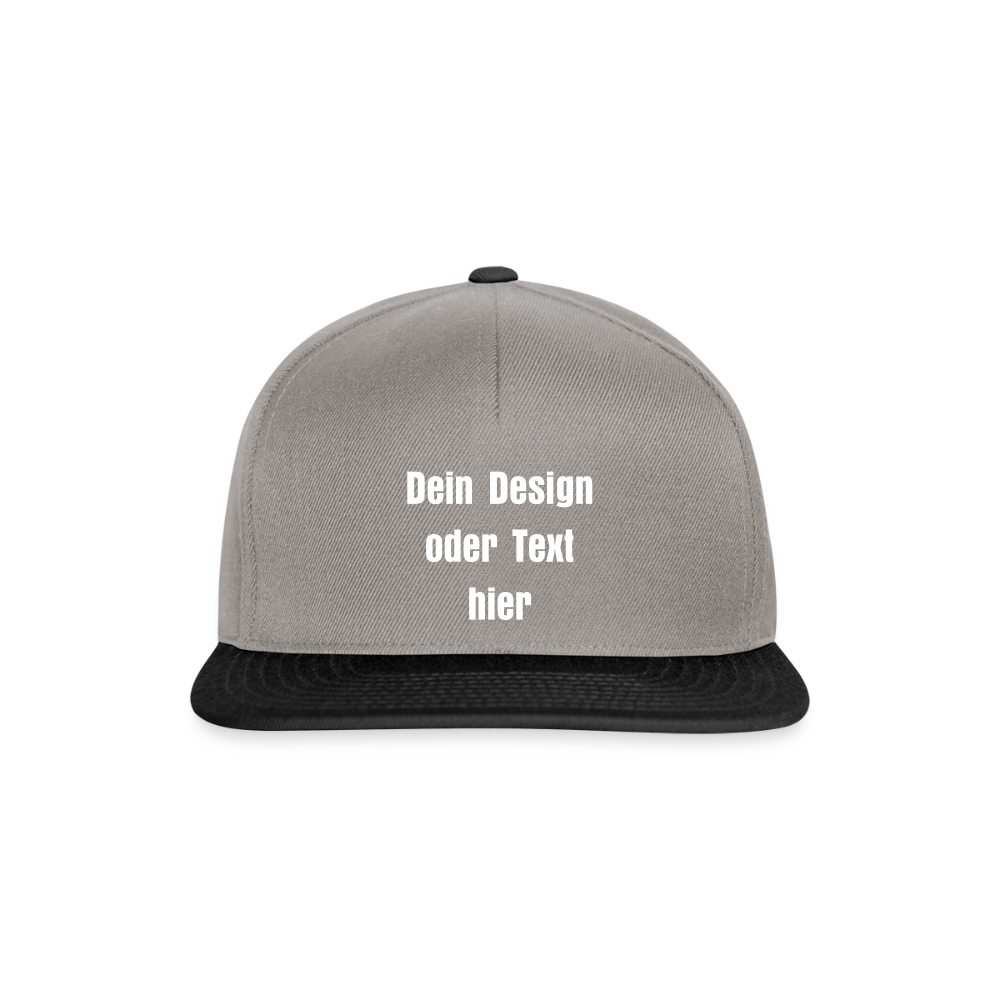 Snapback Cap - personalisierbar - Graphit/Schwarz