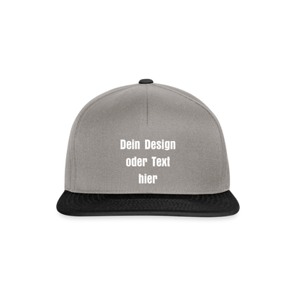 Snapback Cap - personalisierbar - Graphit/Schwarz