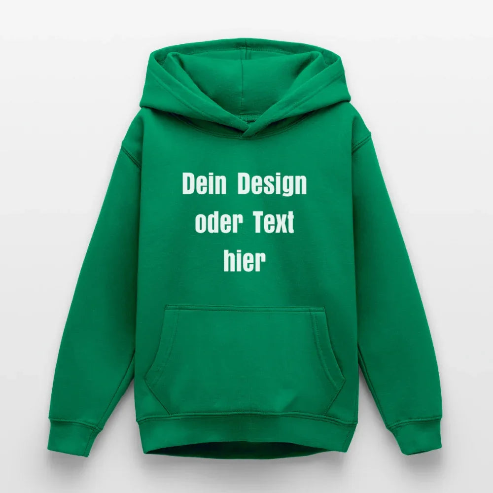 Teenager Hoodie - personalisierbare Vorder- und Rückseite - Kelly Green