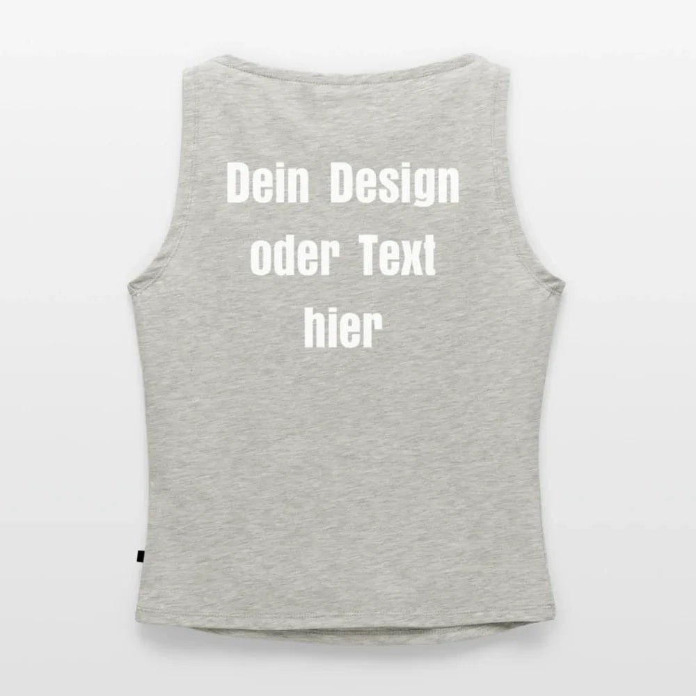 Frauen Tank Top mit U-Boot-Ausschnitt - personalisierbar - Grau meliert