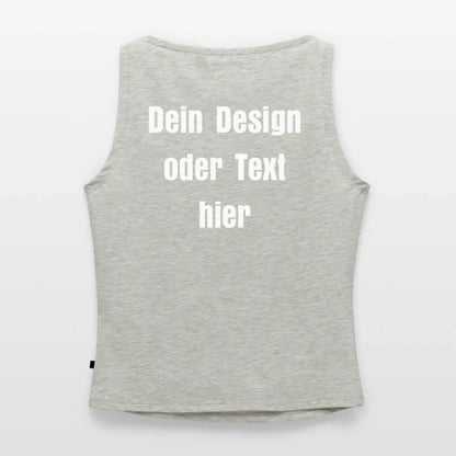 Frauen Tank Top mit U-Boot-Ausschnitt - personalisierbar - Grau meliert