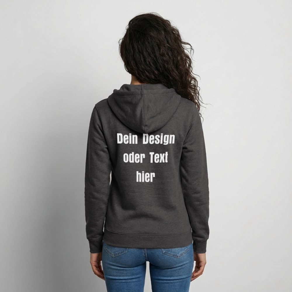 Unisex Kapuzenjacke - personalisierbare Vorder- und Rückseite - Anthrazit