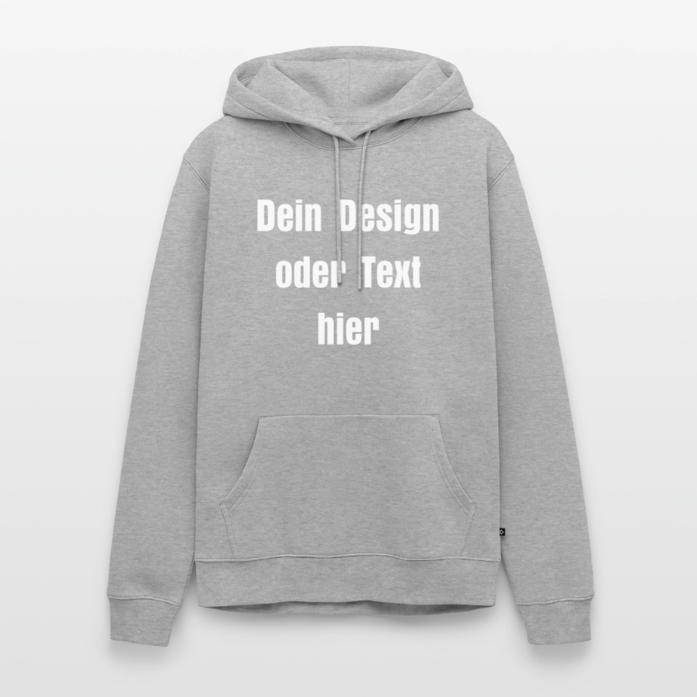 Männer Premium Hoodie - personalisierbare Vorder- und Rückseite - Grau meliert