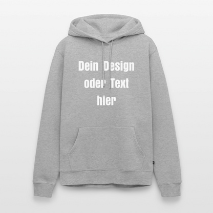 Männer Premium Hoodie - personalisierbare Vorder- und Rückseite - Grau meliert