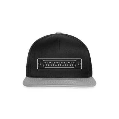 DB-25 LPT1 Retro Snapback Cap - Schwarz/Grau