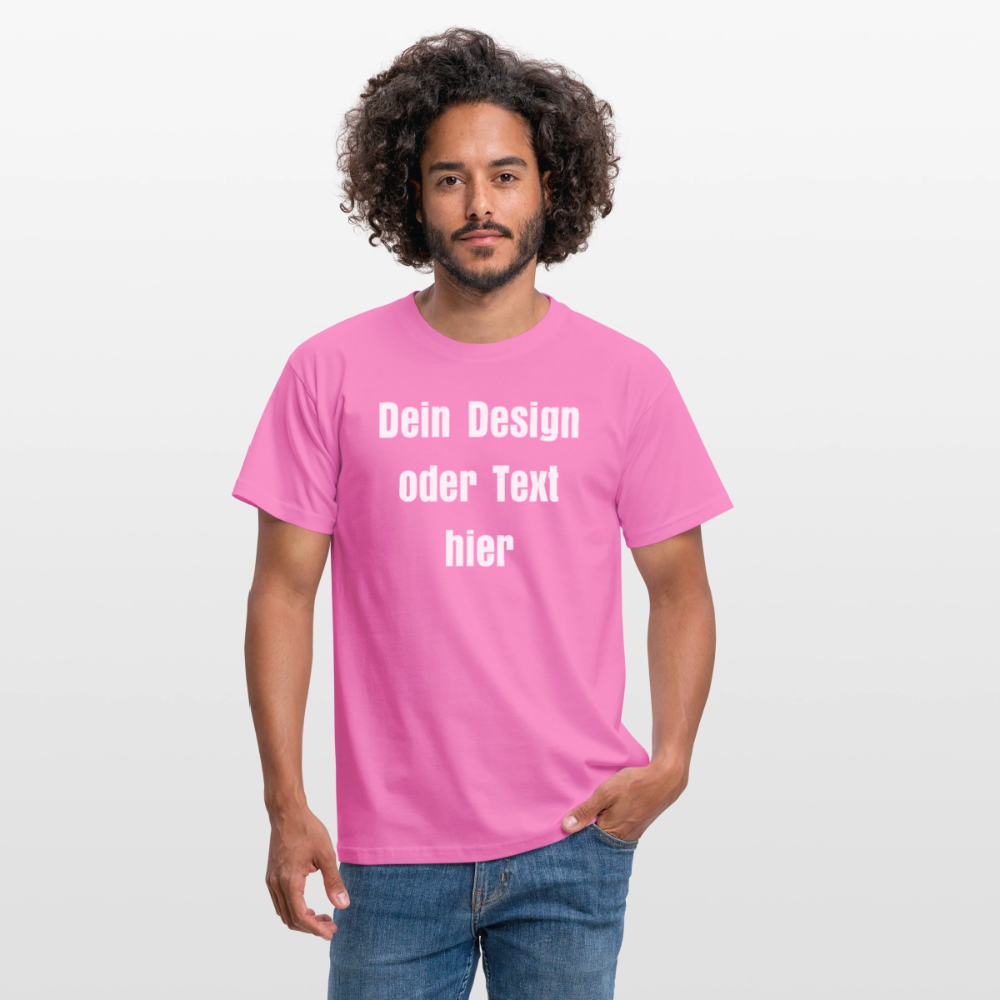 Männer T-Shirt - personalisierbare Vorder- und Rückseite - Pink