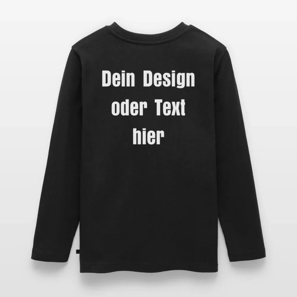 Teenager Premium Langarmshirt - personalisierbare Vorder- und Rückseite - Schwarz