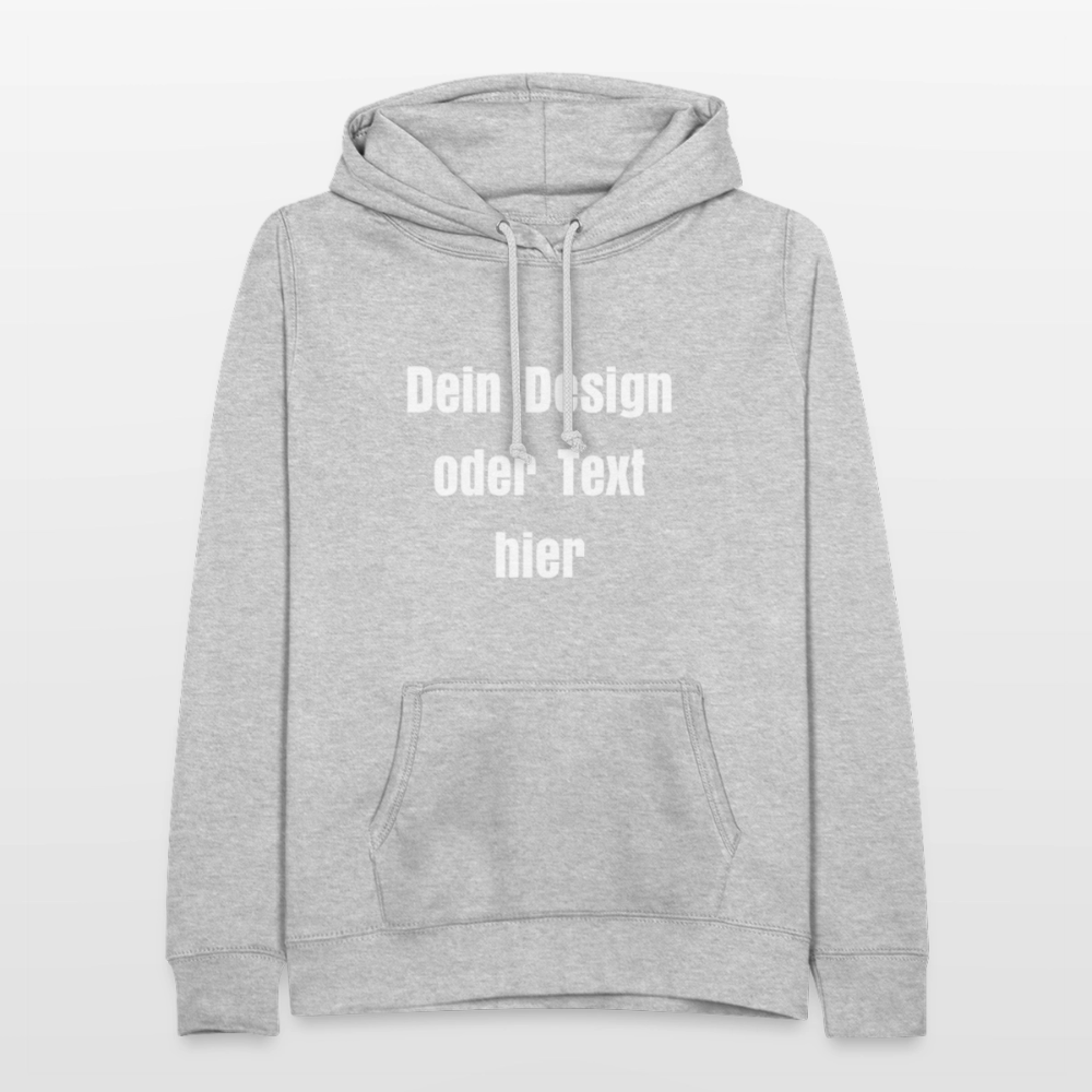 Frauen Hoodie - personalisierbare Vorder- und Rückseite - Hellgrau meliert