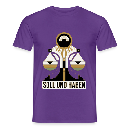 "Soll und Haben. Art-déco-Motiv" Motiv-T-Shirt für Männer, Farbe Lila